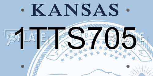 1TTS705 Kansas License Plate