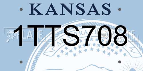 1TTS708 Kansas License Plate