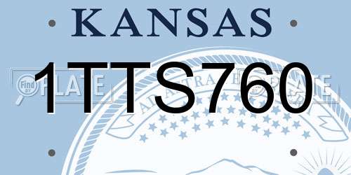 1TTS760 Kansas License Plate