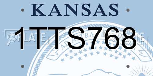 1TTS768 Kansas License Plate