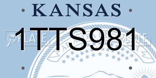 1TTS981 Kansas License Plate