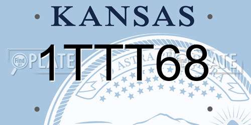 1TTT68 Kansas License Plate