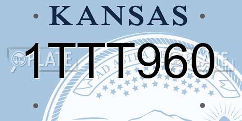 1TTT960 Kansas License Plate