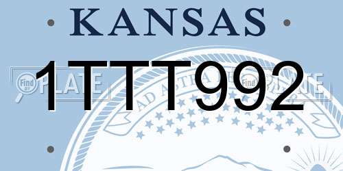 1TTT992 Kansas License Plate