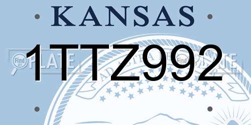 1TTZ992 Kansas License Plate