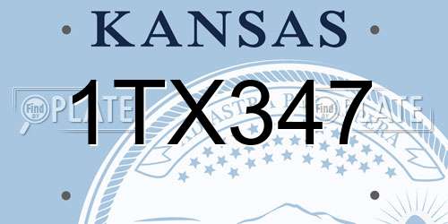 1TX347 Kansas License Plate