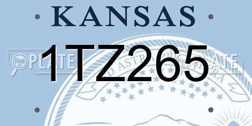 1TZ265 Kansas License Plate