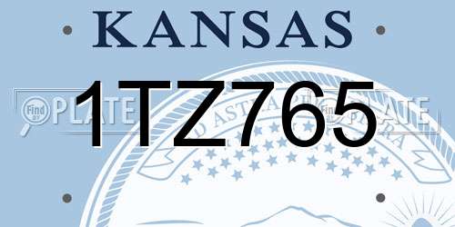 1TZ765 Kansas License Plate