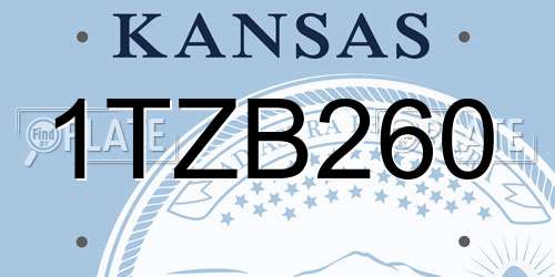 1TZB260 Kansas License Plate