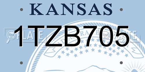 1TZB705 Kansas License Plate