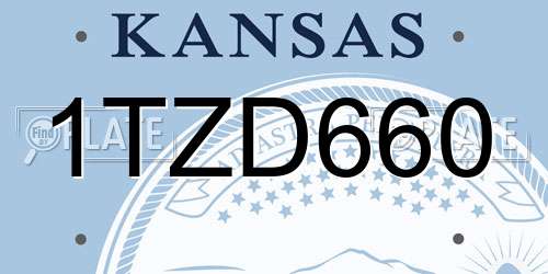 1TZD660 Kansas License Plate