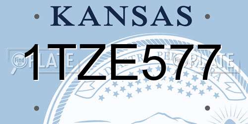 1TZE577 Kansas License Plate