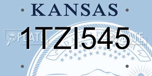 1TZI545 Kansas License Plate