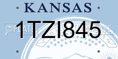 1TZI845 Kansas License Plate