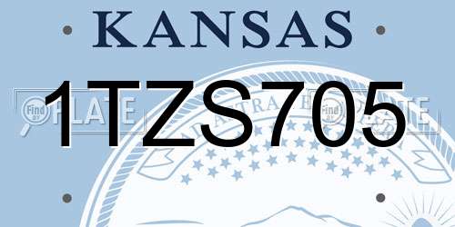 1TZS705 Kansas License Plate
