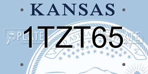 1TZT65 Kansas License Plate