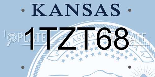 1TZT68 Kansas License Plate