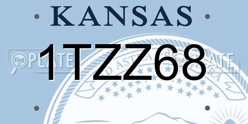 1TZZ68 Kansas License Plate