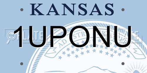 1UPONU Kansas License Plate
