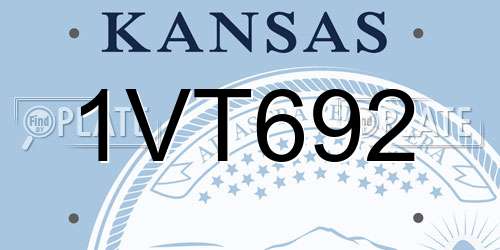 1VT692 Kansas License Plate