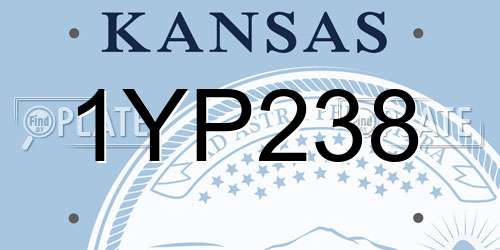 1YP238 Kansas License Plate