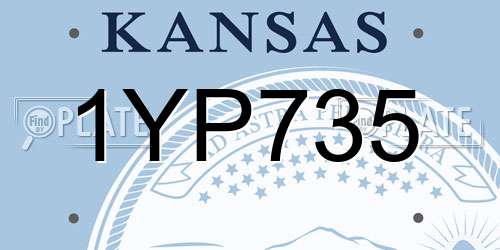 1YP735 Kansas License Plate
