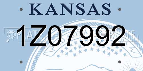 1Z07992 Kansas License Plate