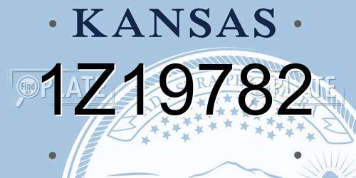 1Z19782 Kansas License Plate