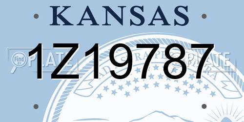 1Z19787 Kansas License Plate