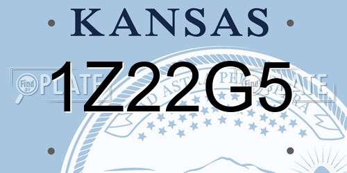 1Z22G5 Kansas License Plate