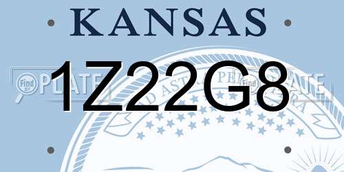 1Z22G8 Kansas License Plate