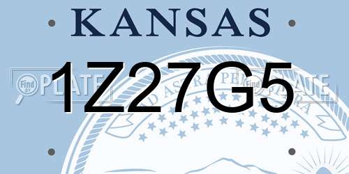 1Z27G5 Kansas License Plate
