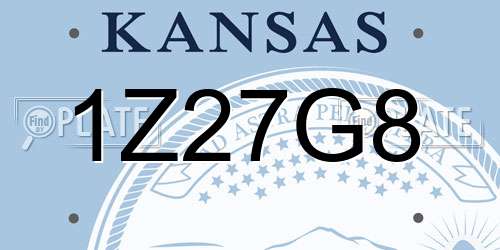 1Z27G8 Kansas License Plate