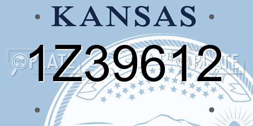 1Z39612 Kansas License Plate