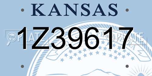1Z39617 Kansas License Plate