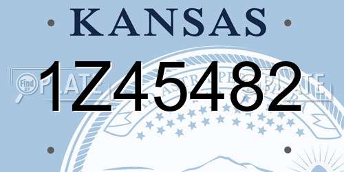 1Z45482 Kansas License Plate