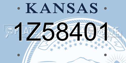 1Z58401 Kansas License Plate