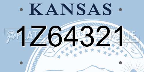 1Z64321 Kansas License Plate