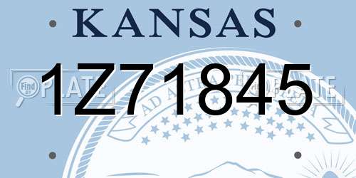 1Z71845 Kansas License Plate