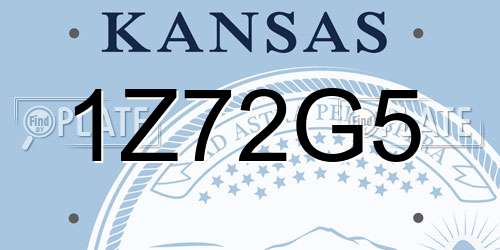 1Z72G5 Kansas License Plate