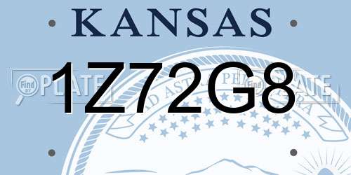 1Z72G8 Kansas License Plate