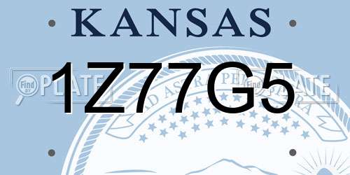 1Z77G5 Kansas License Plate