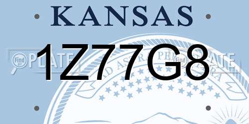 1Z77G8 Kansas License Plate