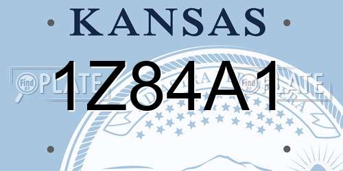 1Z84A1 Kansas License Plate
