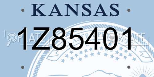 1Z85401 Kansas License Plate