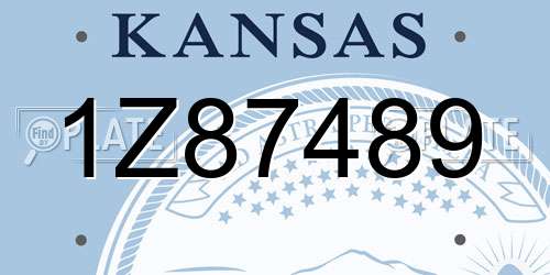 1Z87489 Kansas License Plate