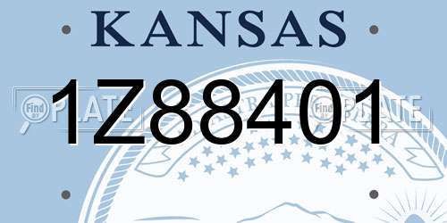 1Z88401 Kansas License Plate