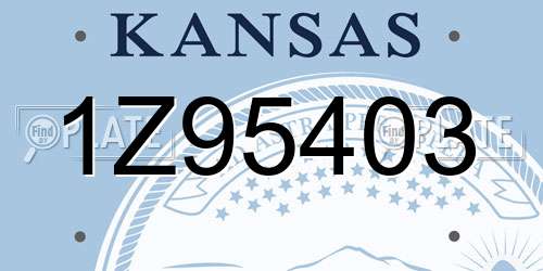 1Z95403 Kansas License Plate