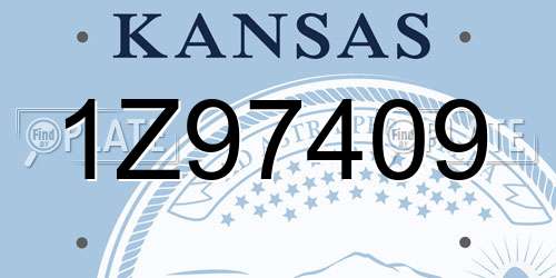 1Z97409 Kansas License Plate
