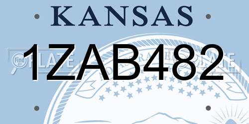 1ZAB482 Kansas License Plate